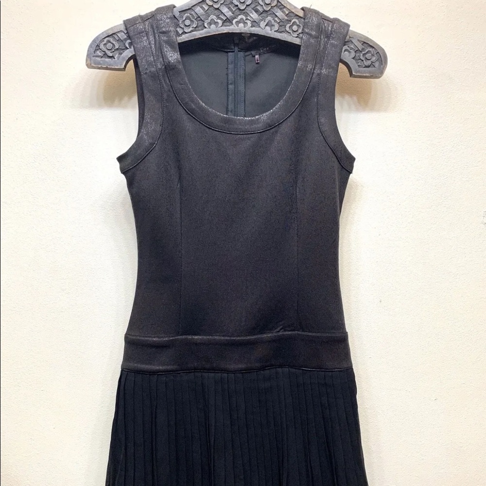 Dex Girls Fit And Flare Party Dress Ruffled Tier Metallic Black XS